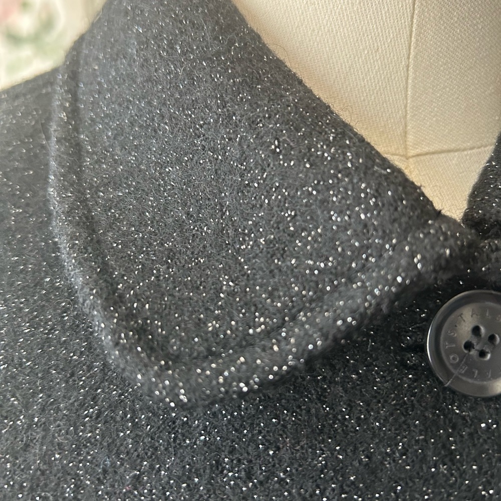 Talbots petite jacket blazer black metallic long sleeves - Picture 9 of 13